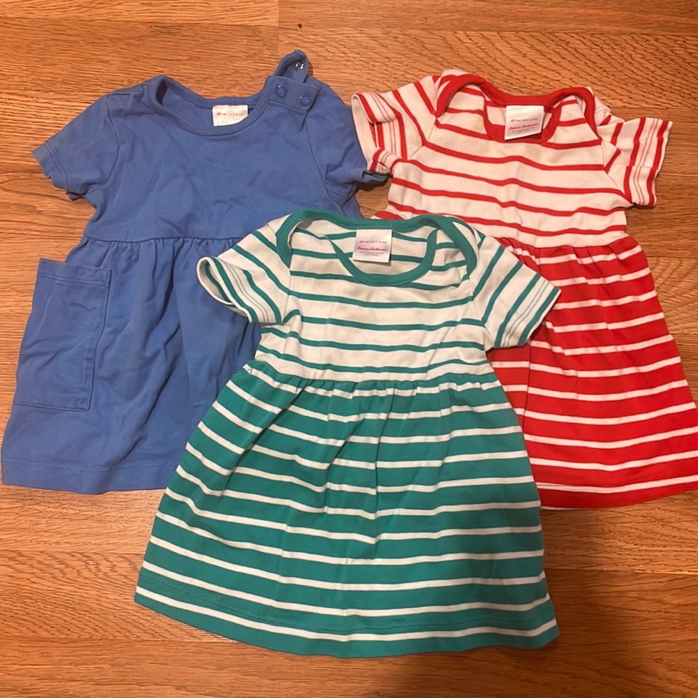 Bundle of 3 Hanna Andersson Play Dresses size 60 (3-6 months)